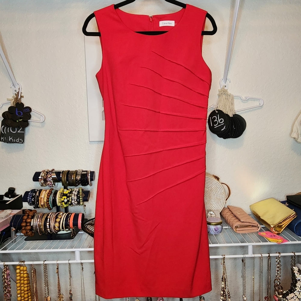 Calvin Klein Red Midi Dress